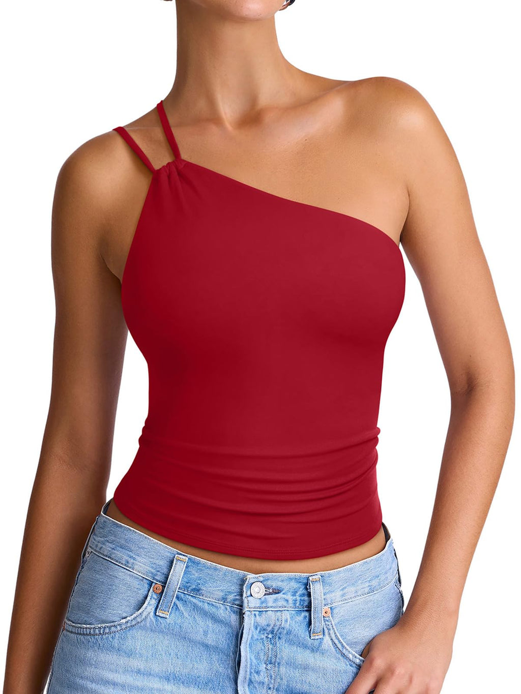 Summer Sleeveless One Shoulder Top