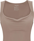 Summer Cowl Neck Mesh Sleeveless Tank Dress