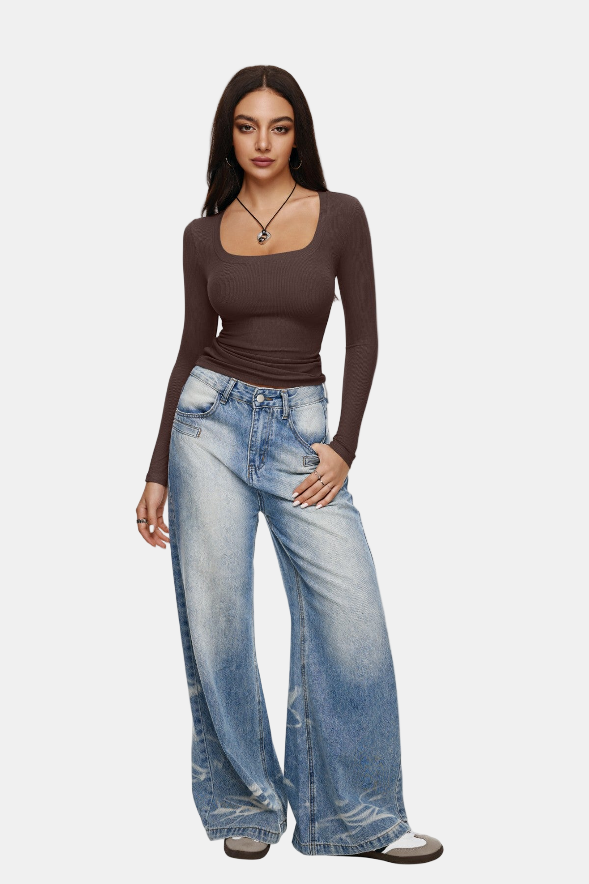 Scoop Neck Going Out Slim Basic Tshirts Tops
