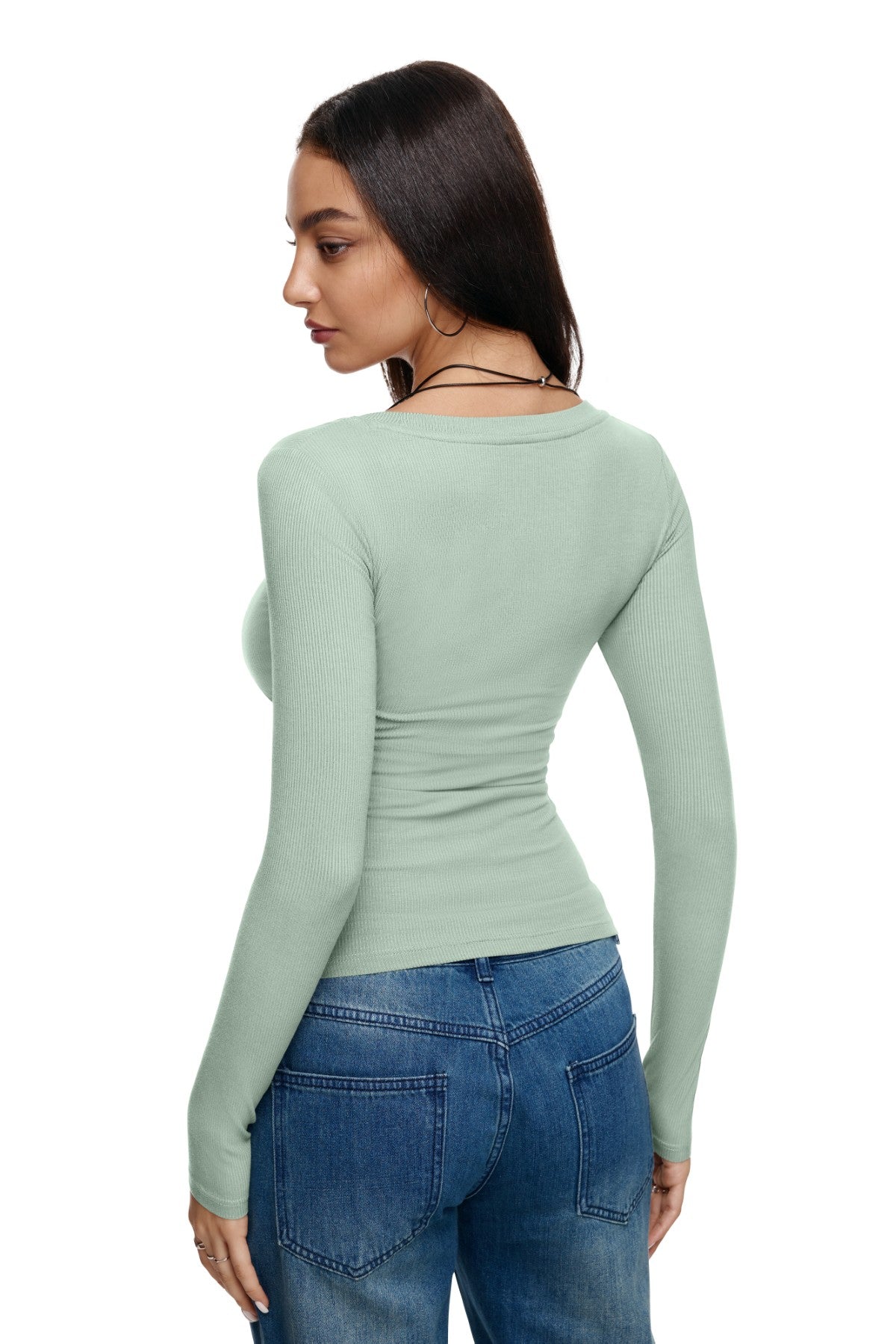 Scoop Neck Going Out Slim Basic Tshirts Tops