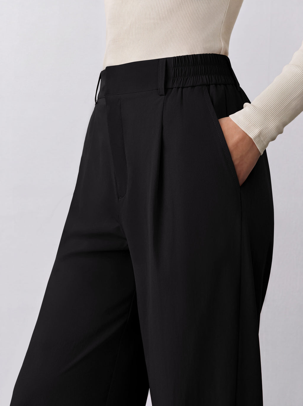 REORIA Women's High Waisted Wide Leg Work Pants with Pockets