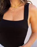 Tranquil Shores Square Neck Bodysuits Tops - REORIA