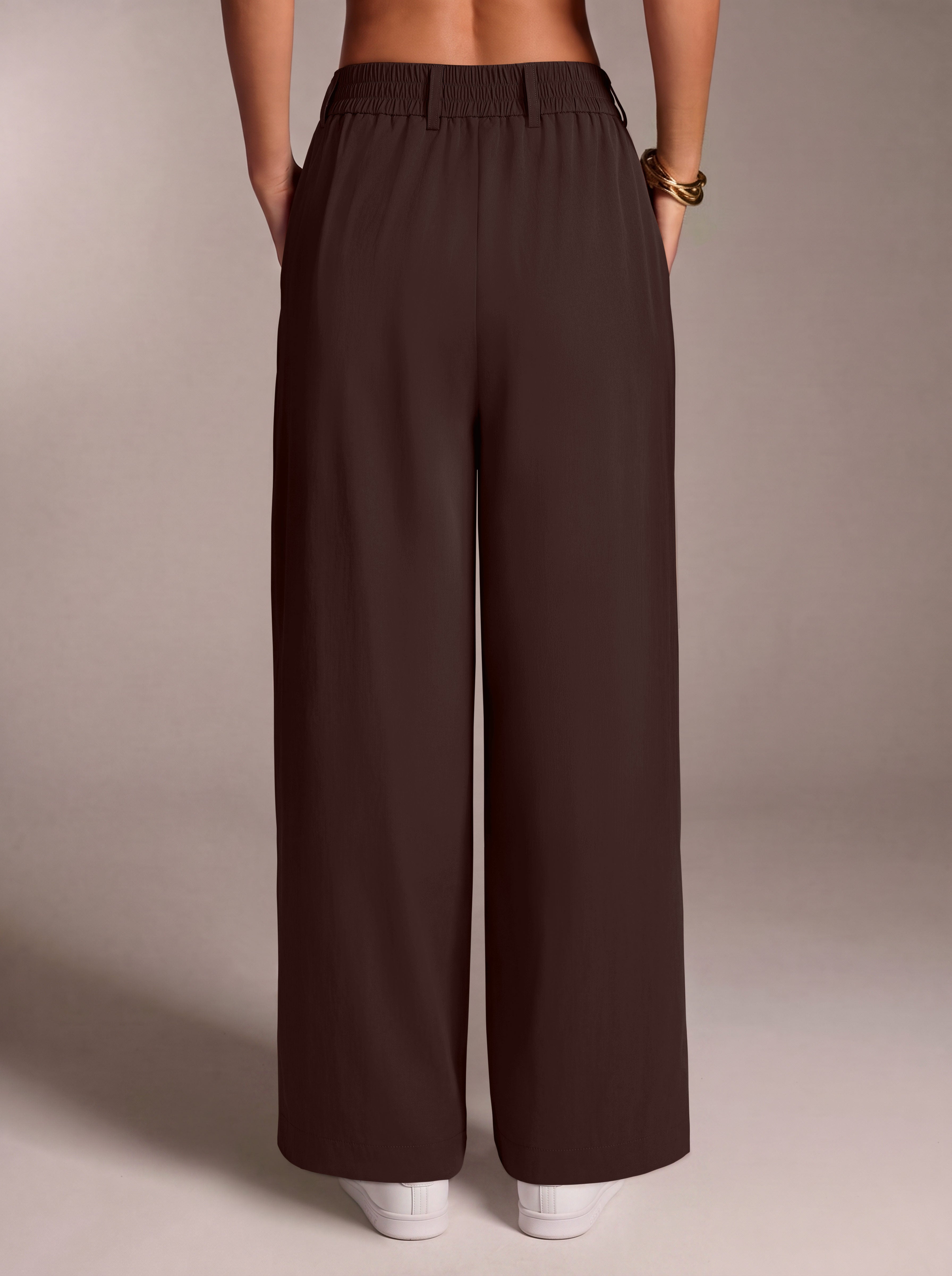 REORIA Women's High Waisted Wide Leg Work Pants with Pockets