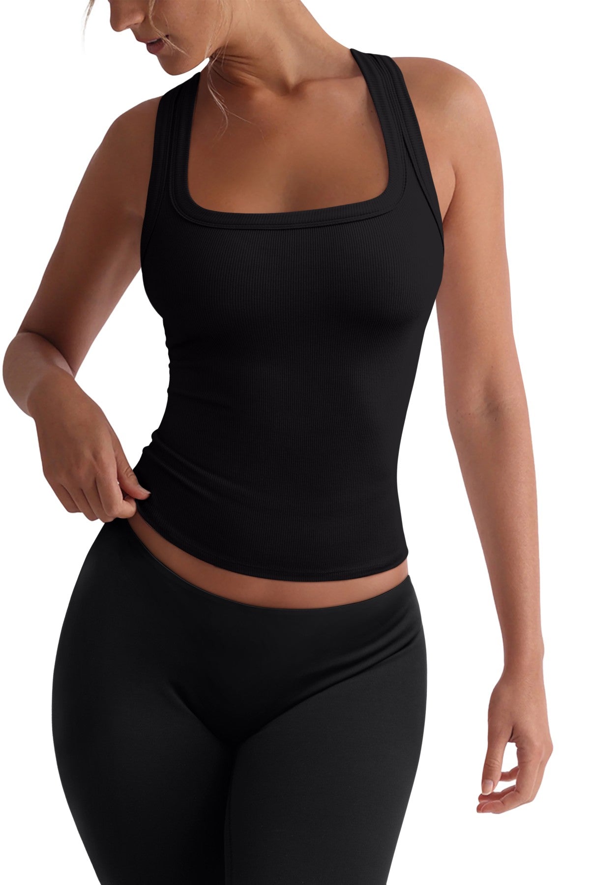 Summer Sleeveless Racerback Casual Ribbed Tops
