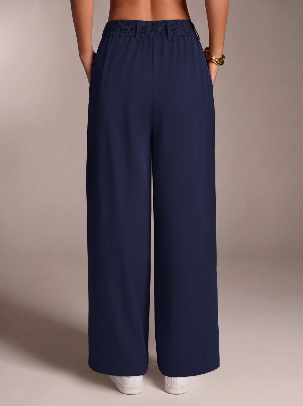 REORIA Women's High Waisted Wide Leg Work Pants with Pockets