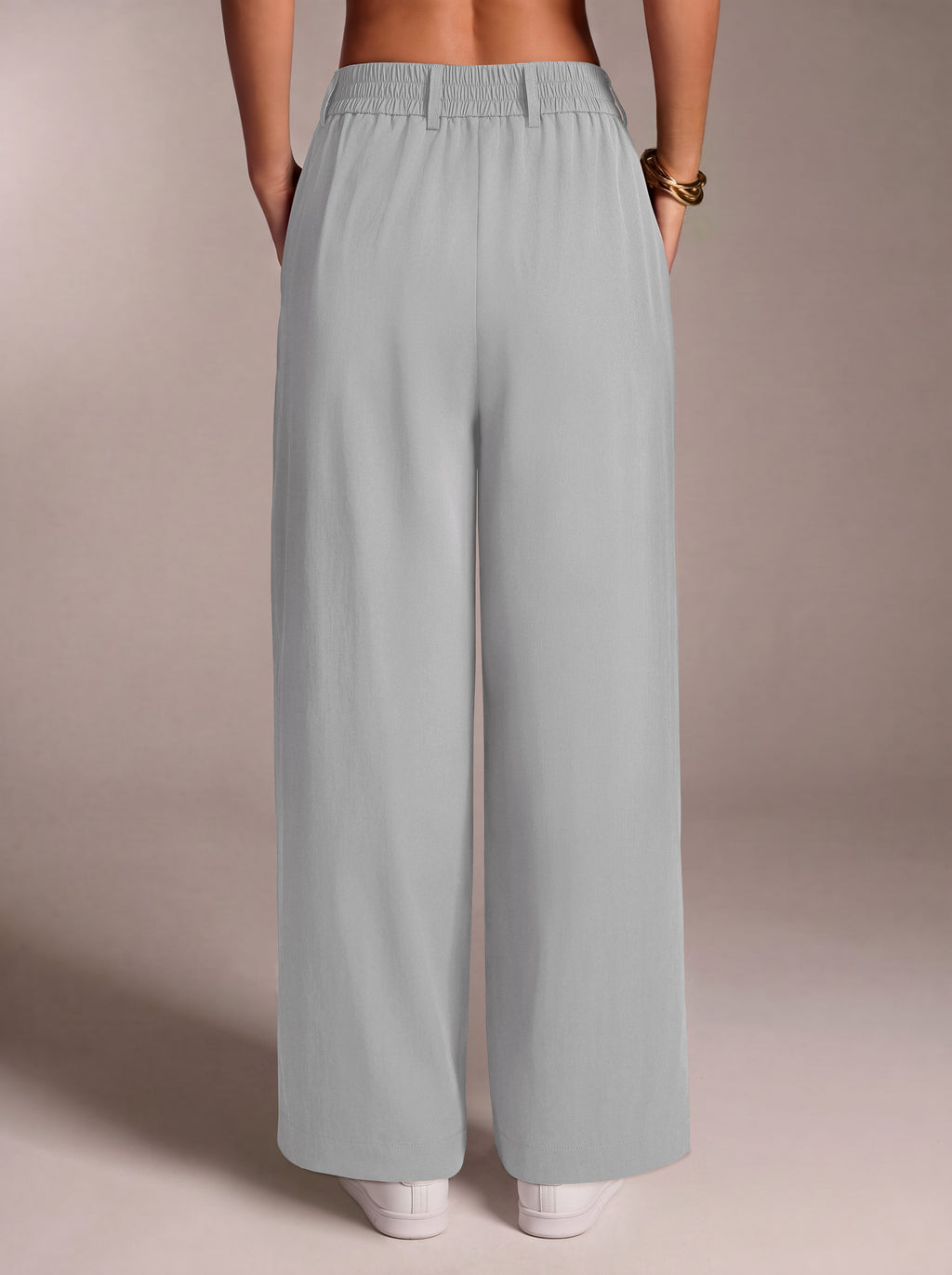 REORIA Women's High Waisted Wide Leg Work Pants with Pockets