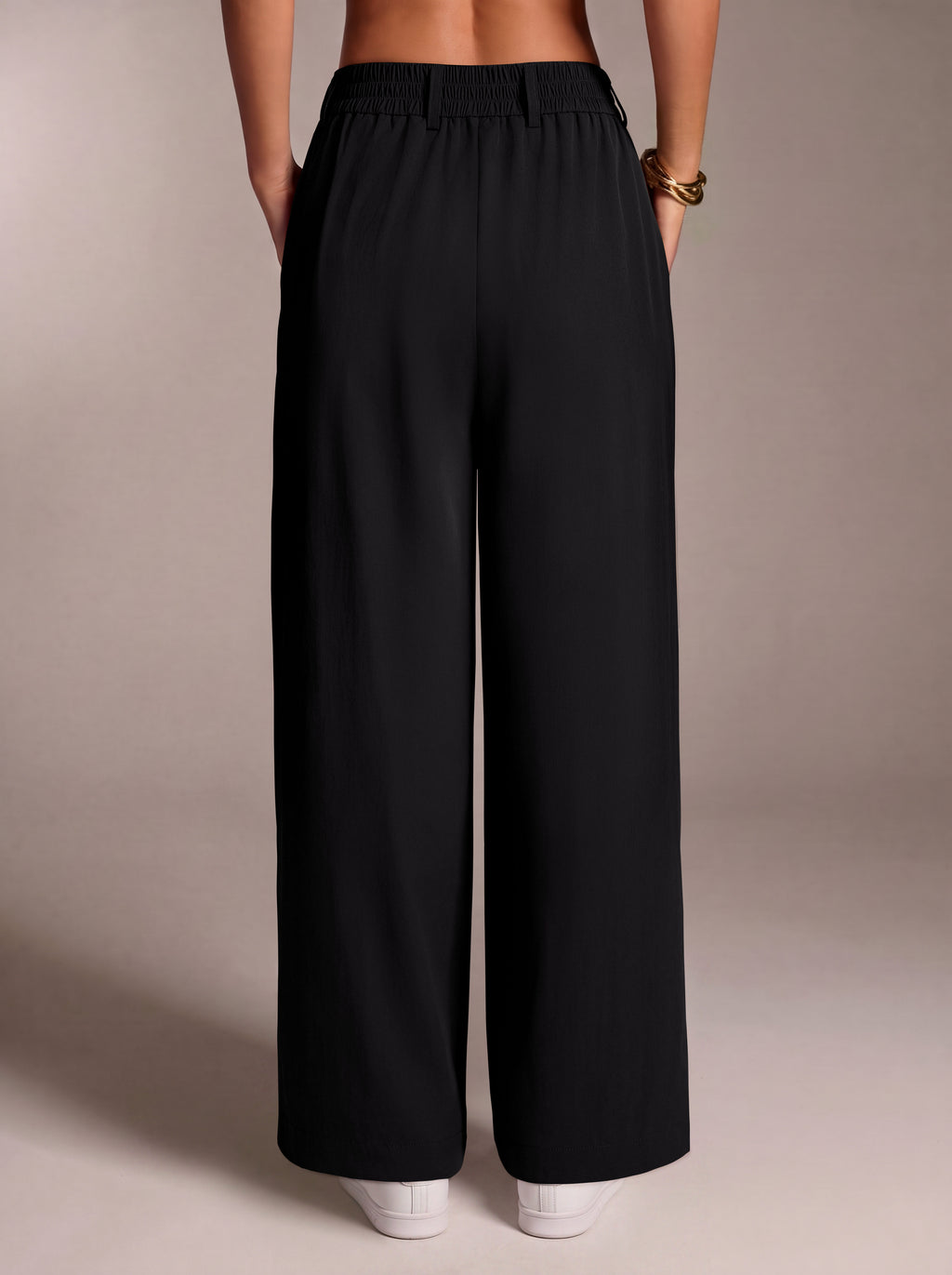 REORIA Women's High Waisted Wide Leg Work Pants with Pockets