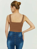 Tranquil Shores Square Neck Bodysuits Tops