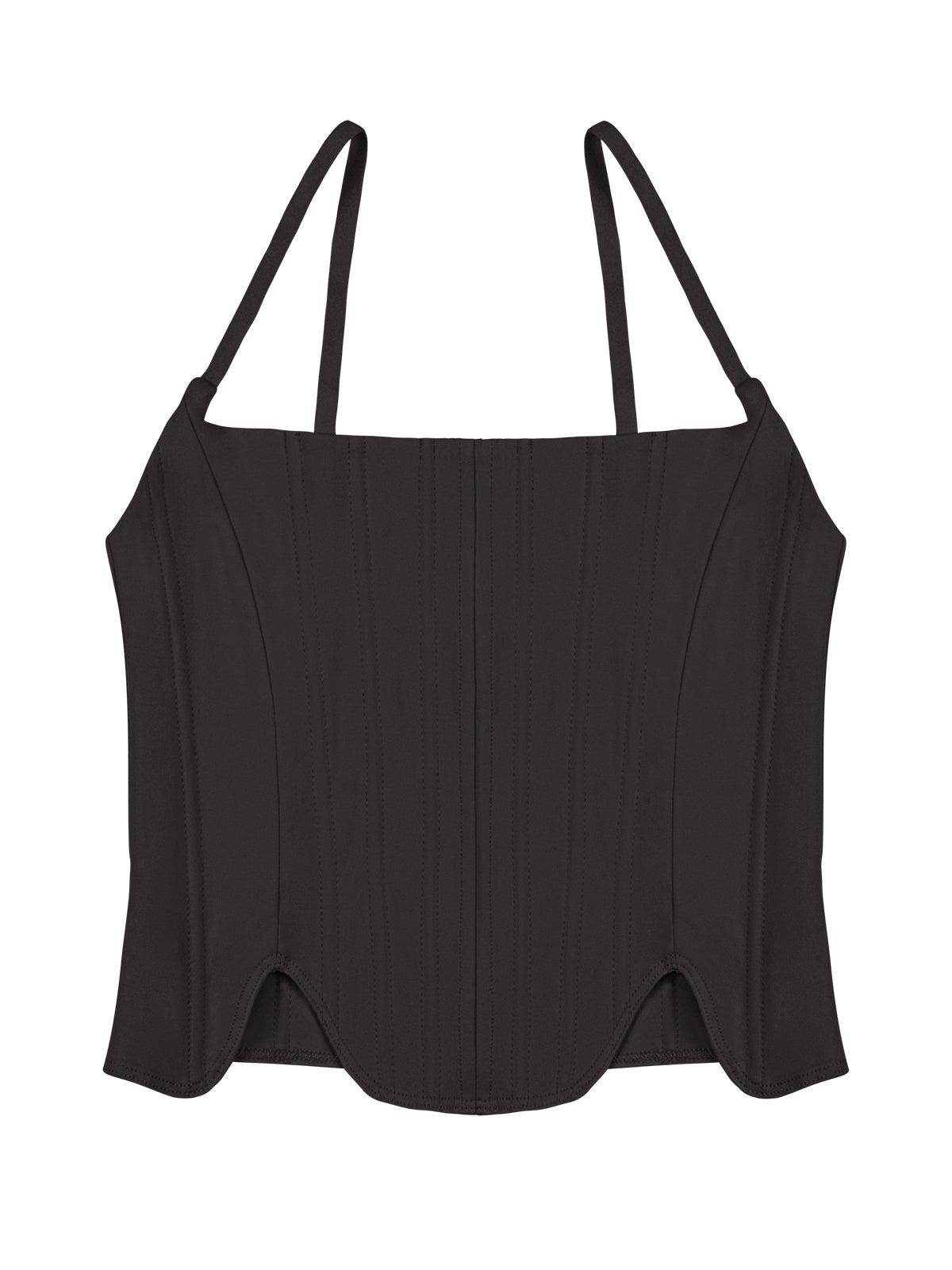 Sculpted Grace Spaghetti Strap Top - REORIA