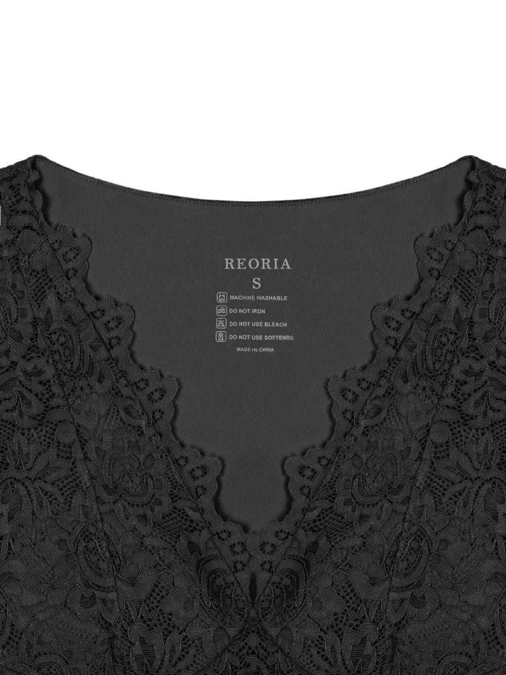 Midnight Elegance Lace V-Neck Crop Top - REORIA