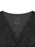 Midnight Elegance Lace V-Neck Crop Top - REORIA