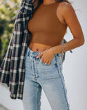 Sleeveless Halter Neck Tank Crop Tops - REORIA