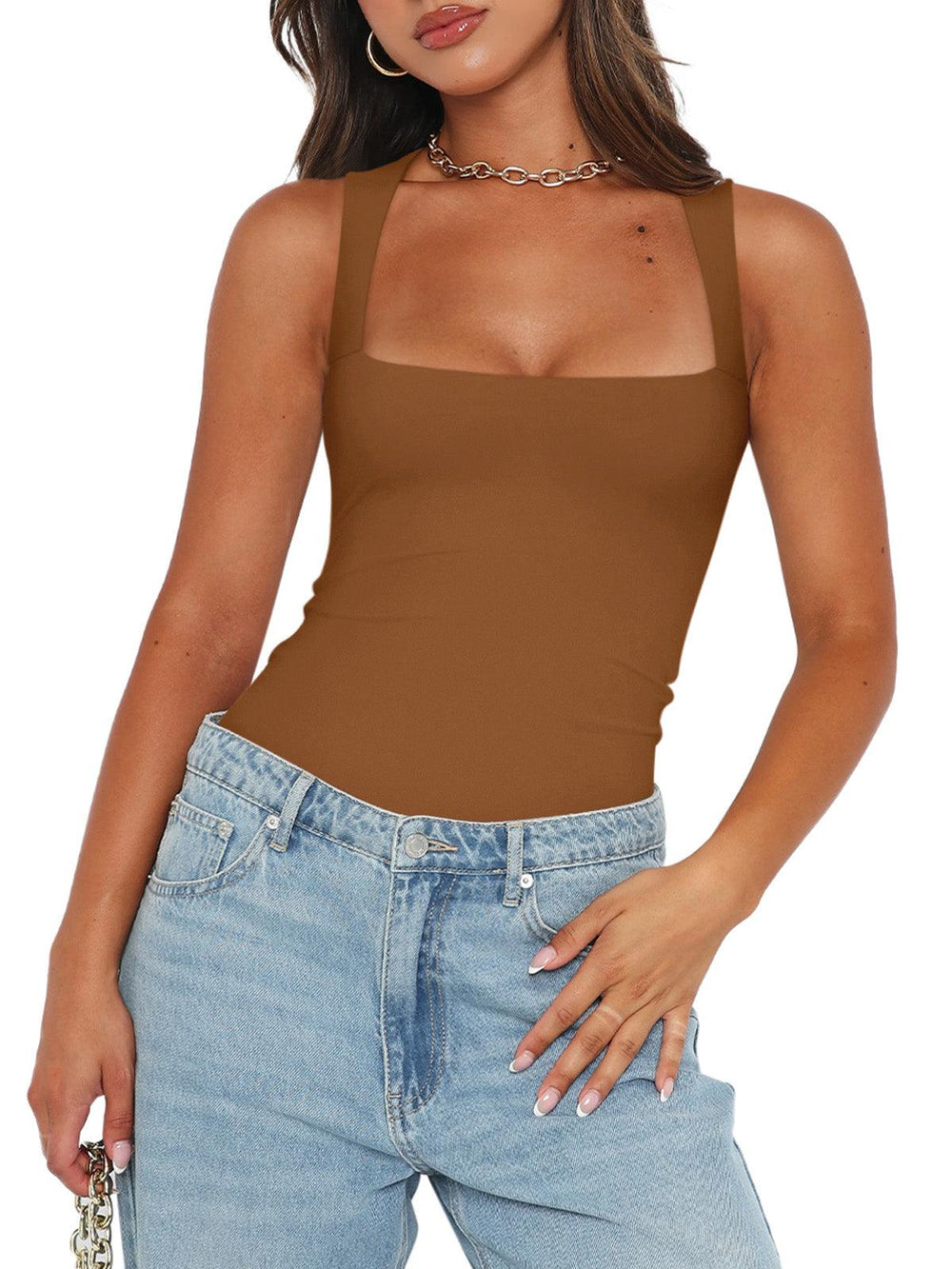 Fantasy Waves Square Neck Bodysuit - REORIA