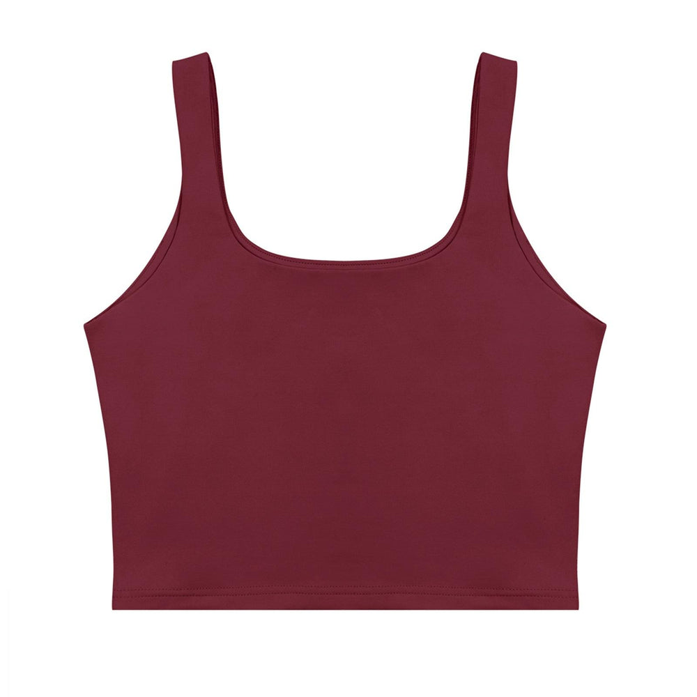 Square Neck Seamless Sleeveless Crop Tops - REORIA