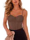 Glamorous Illusion Spaghetti Strap Bodysuit - REORIA