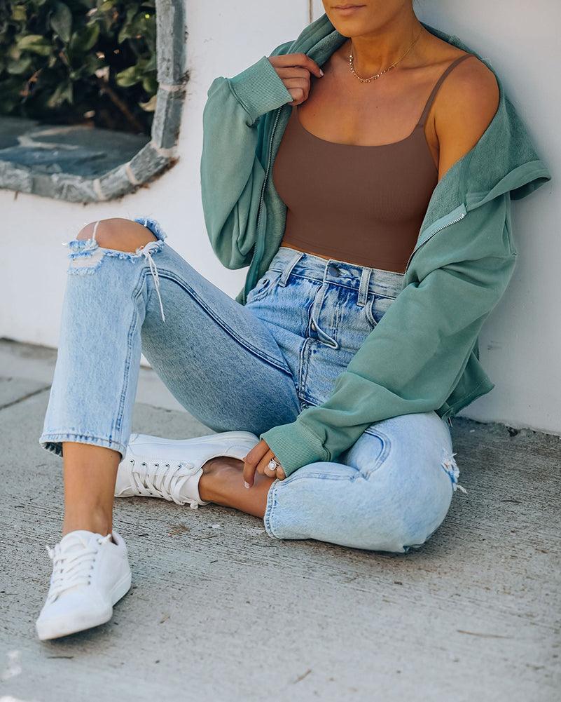 Adjustable Spaghetti Strap Seamless Camisole Crop Tops - REORIA