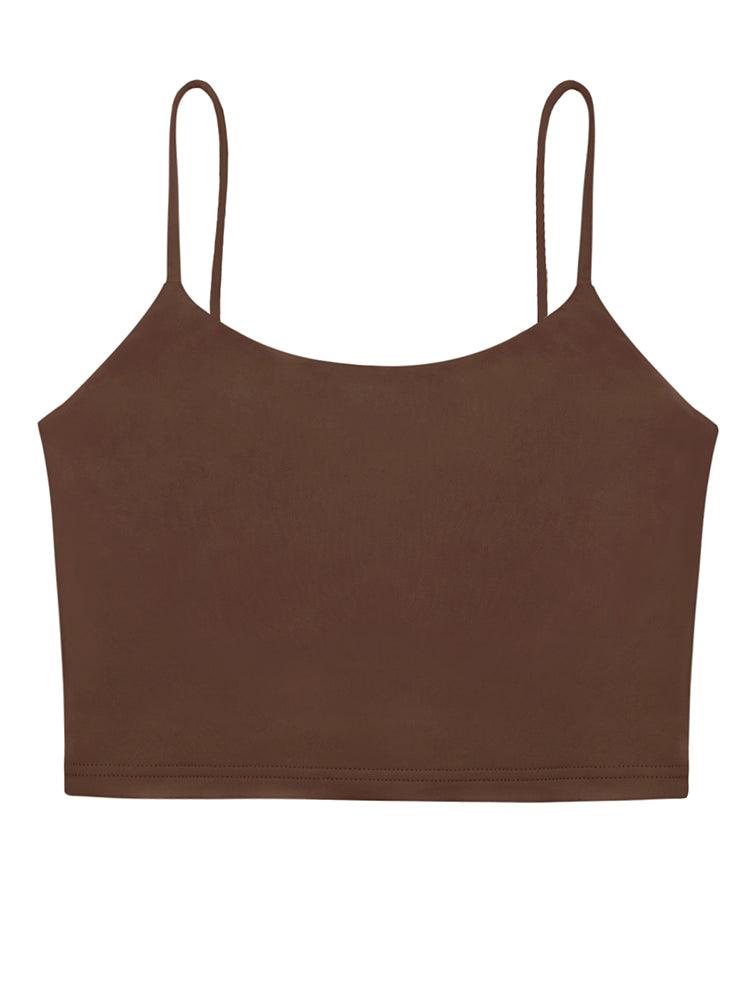 Adjustable Spaghetti Strap Seamless Camisole Crop Tops - REORIA