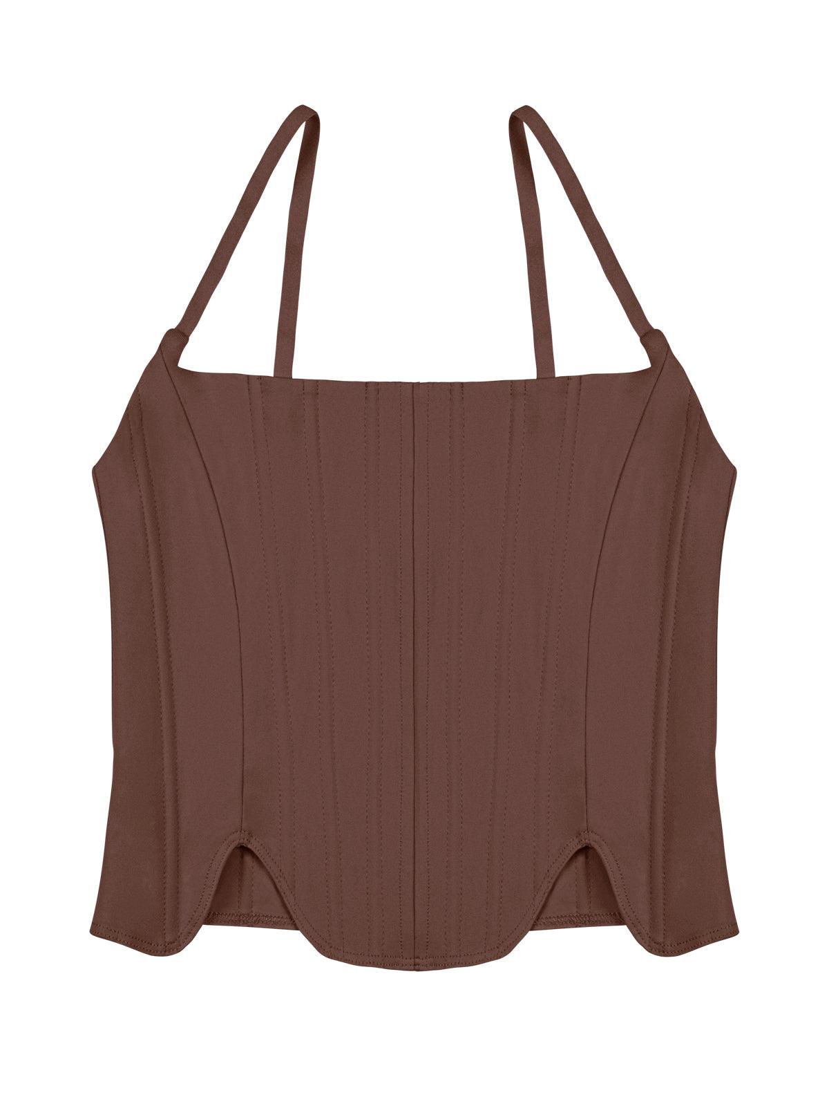 Sculpted Grace Spaghetti Strap Top - REORIA