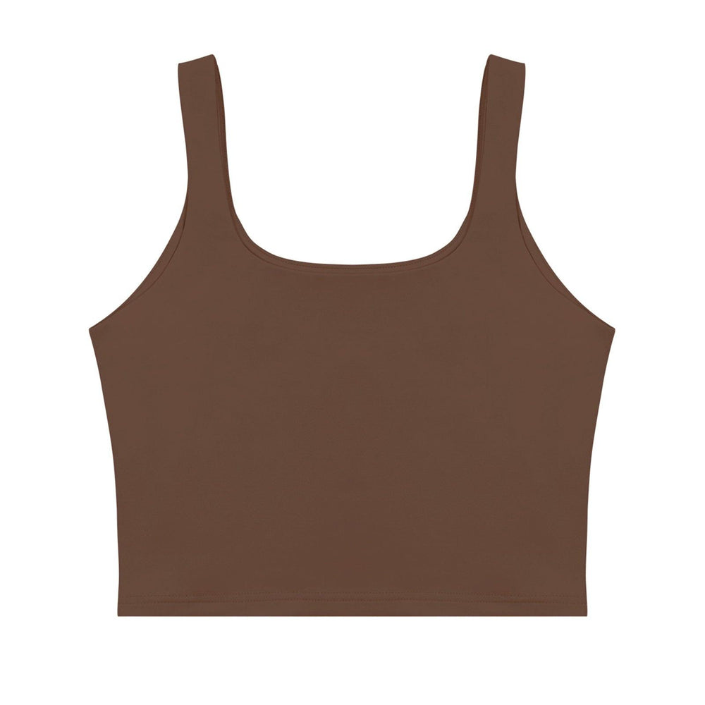 Square Neck Seamless Sleeveless Crop Tops - REORIA