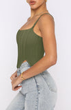 Sculpted Grace Spaghetti Strap Top - REORIA