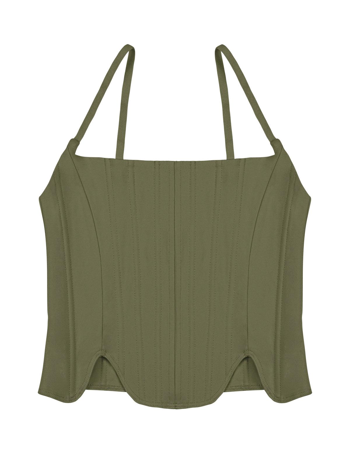 Sculpted Grace Spaghetti Strap Top - REORIA