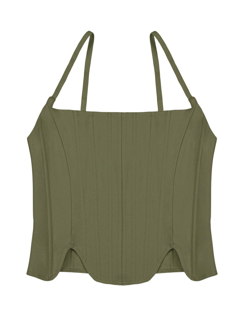 Sculpted Grace Spaghetti Strap Top - REORIA