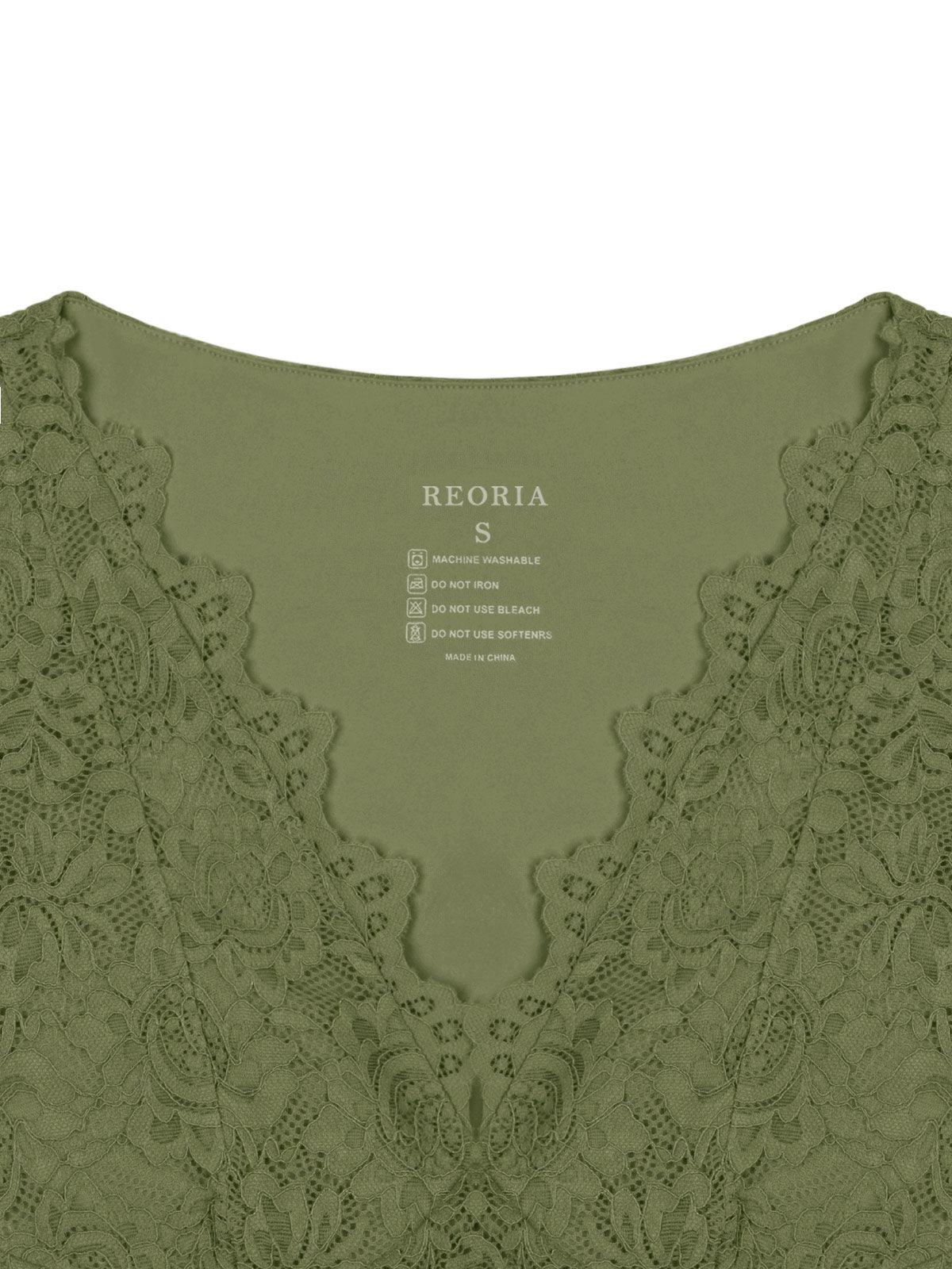 Midnight Elegance Lace V-Neck Crop Top - REORIA
