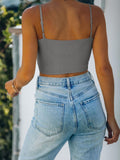 Adjustable Spaghetti Strap Seamless Camisole Crop Tops - REORIA