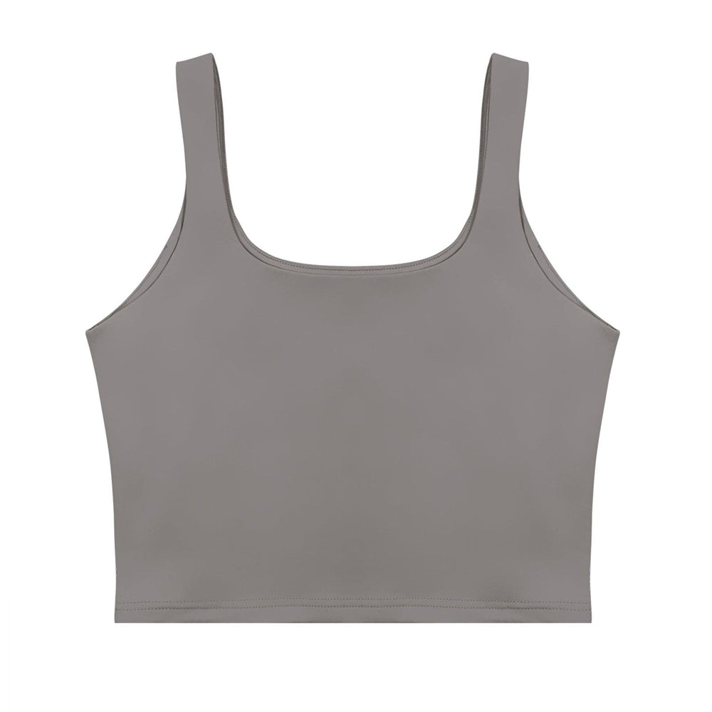 Square Neck Seamless Sleeveless Crop Tops - REORIA