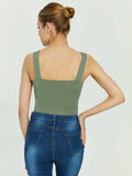 Tranquil Shores Square Neck Bodysuits Tops