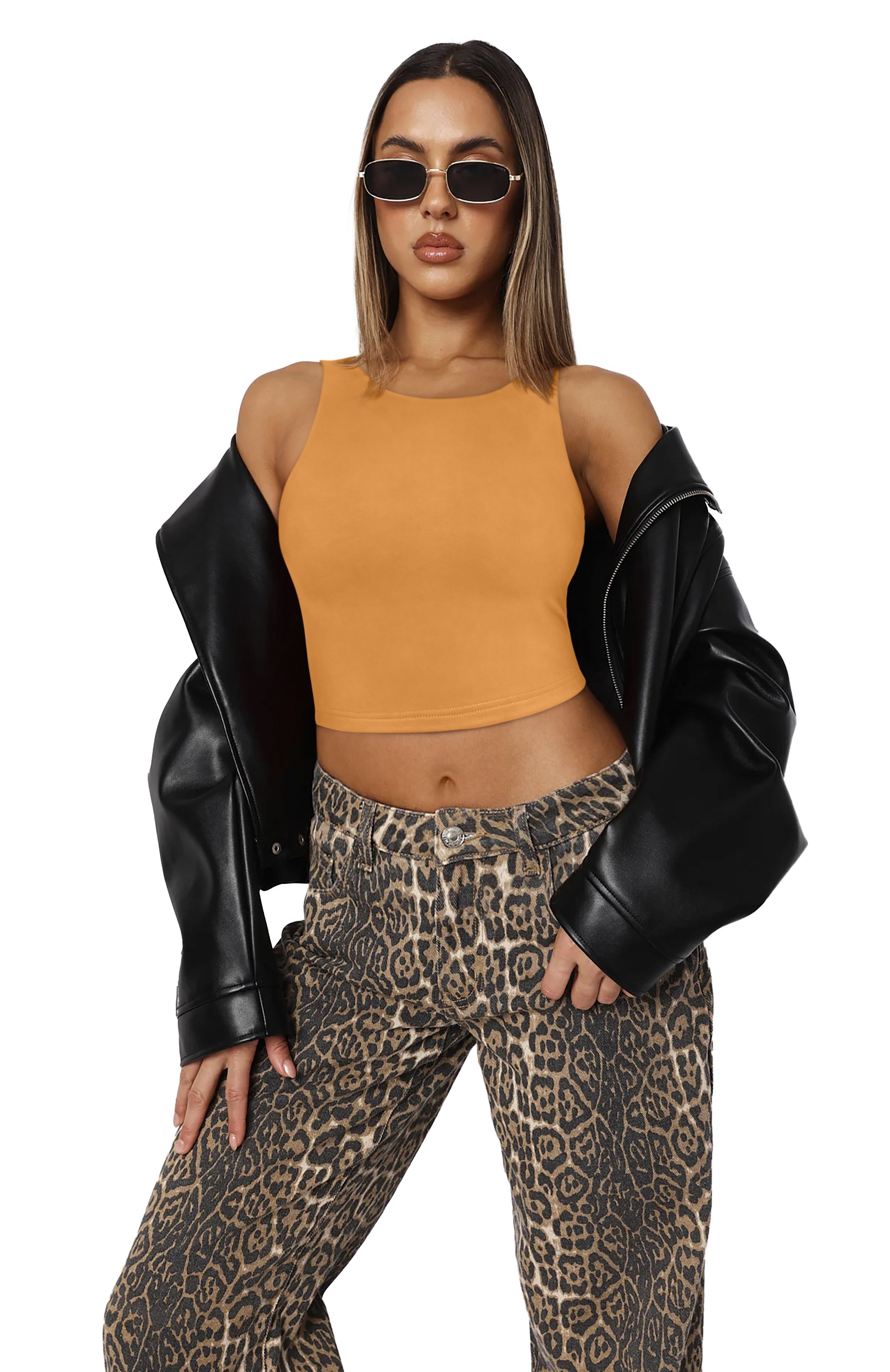 Sleeveless Halter Neck Tank Crop Tops