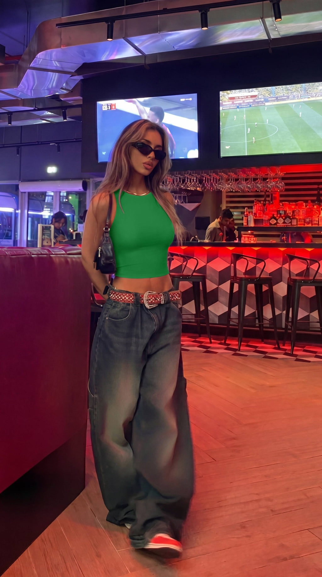 Sleeveless Halter Neck Tank Crop Tops