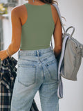 Sleeveless Halter Neck Tank Crop Tops - REORIA
