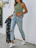 Sleeveless Halter Neck Tank Crop Tops - REORIA