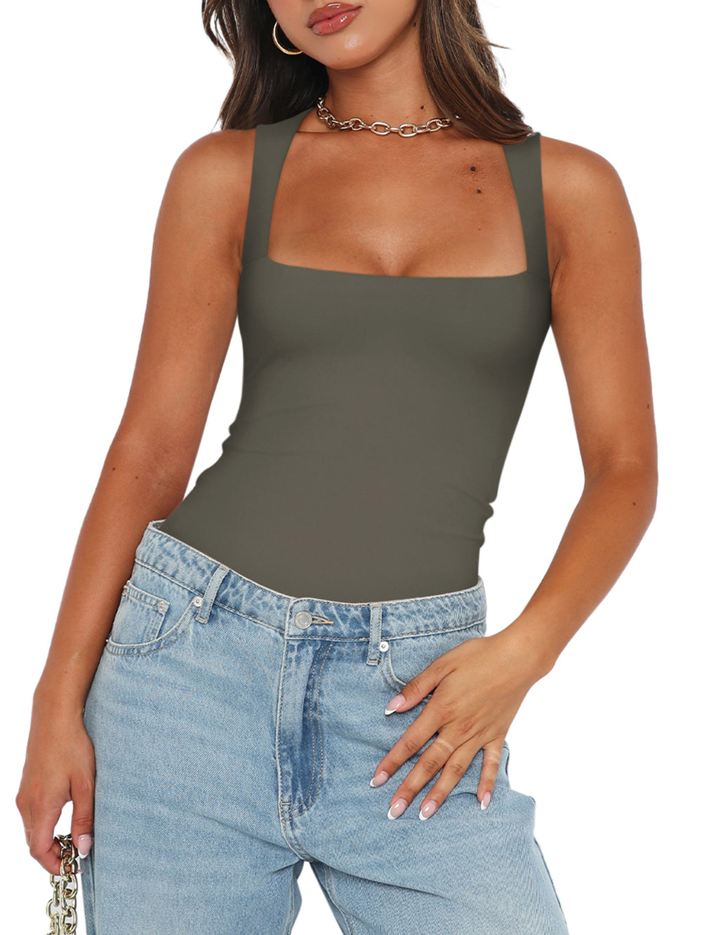Fantasy Waves Square Neck Bodysuit - REORIA