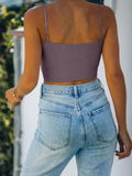 Adjustable Spaghetti Strap Seamless Camisole Crop Tops - REORIA