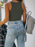 Sleeveless Halter Neck Tank Crop Tops - REORIA