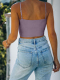 Adjustable Spaghetti Strap Seamless Camisole Crop Tops - REORIA