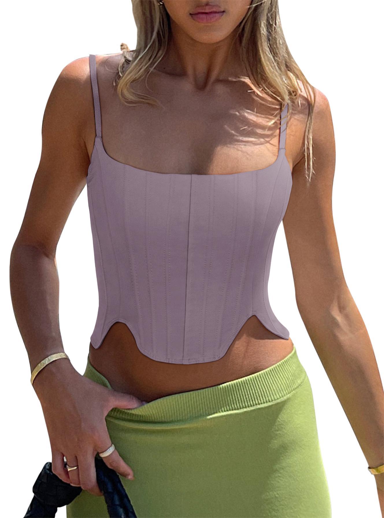 Sculpted Grace Spaghetti Strap Top - REORIA