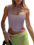Sculpted Grace Spaghetti Strap Top - REORIA