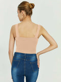 Tranquil Shores Square Neck Bodysuits Tops