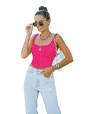Sleeveless Bustier Crop Tank Tops
