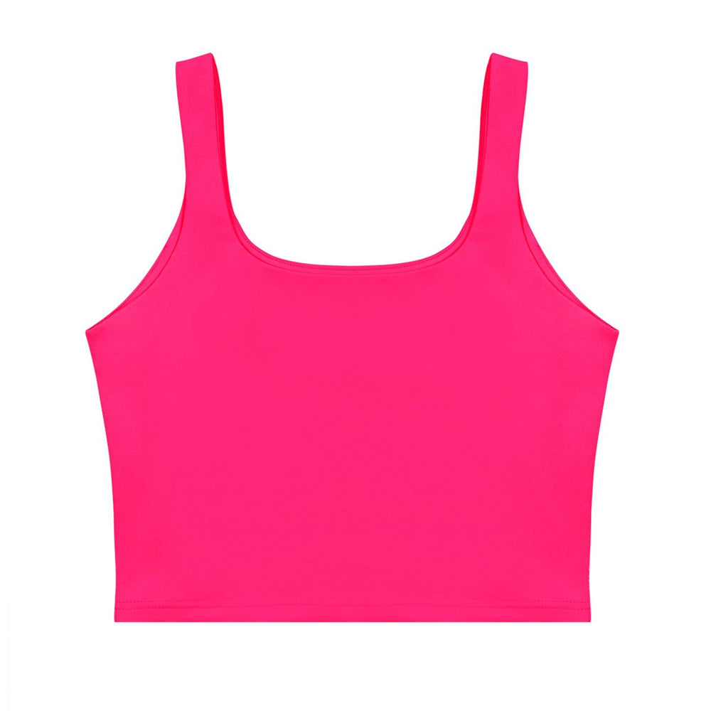 Square Neck Seamless Sleeveless Crop Tops - REORIA