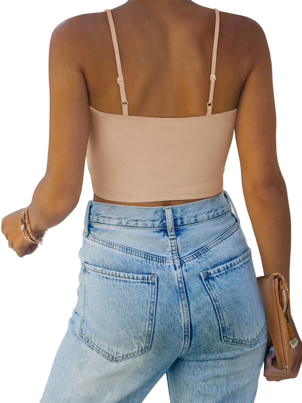 Moonlit Whisper Deep U Crop Top - REORIA