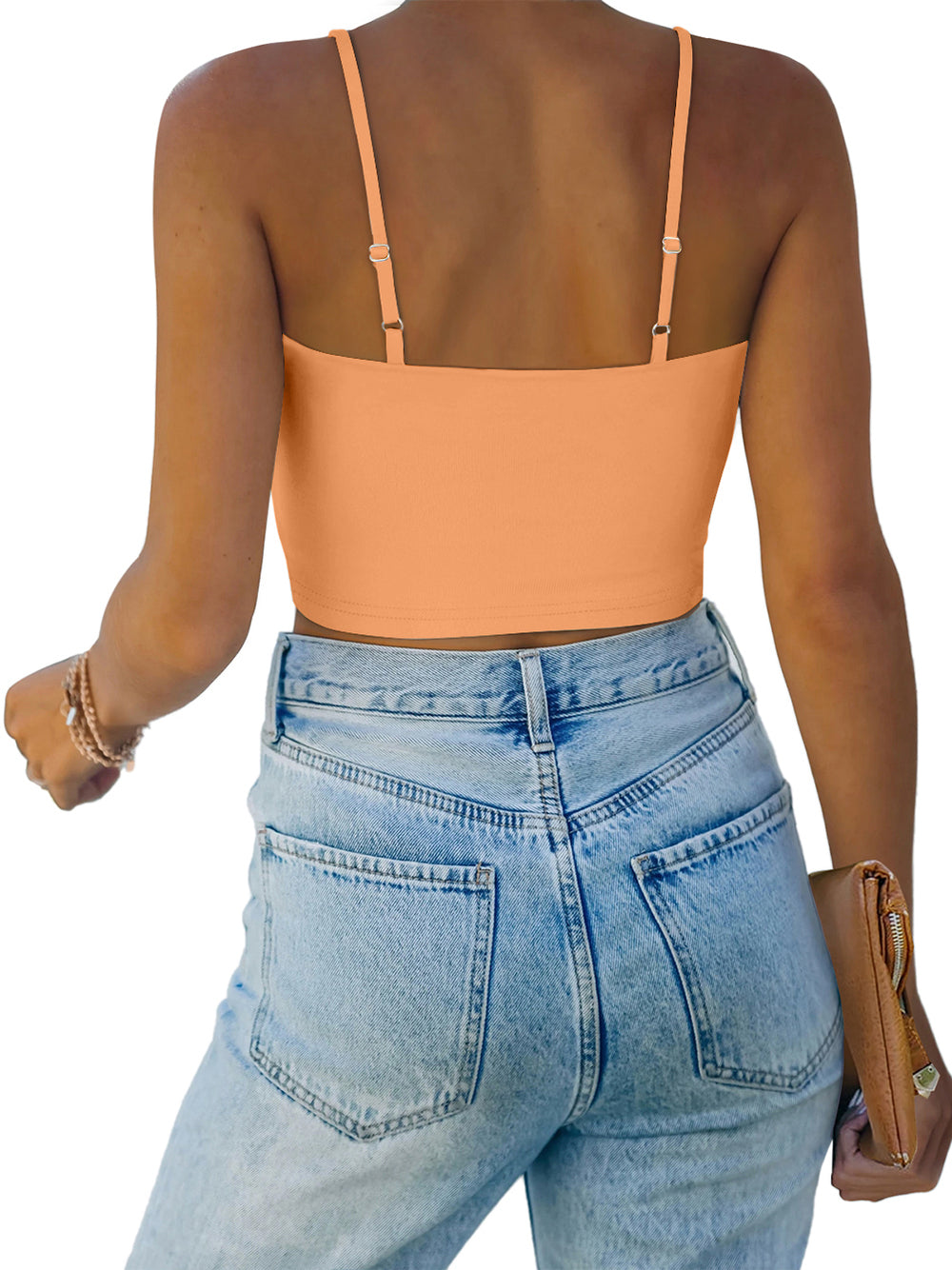 Moonlit Whisper Deep U Crop Top - REORIA