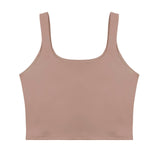 Square Neck Seamless Sleeveless Crop Tops - REORIA