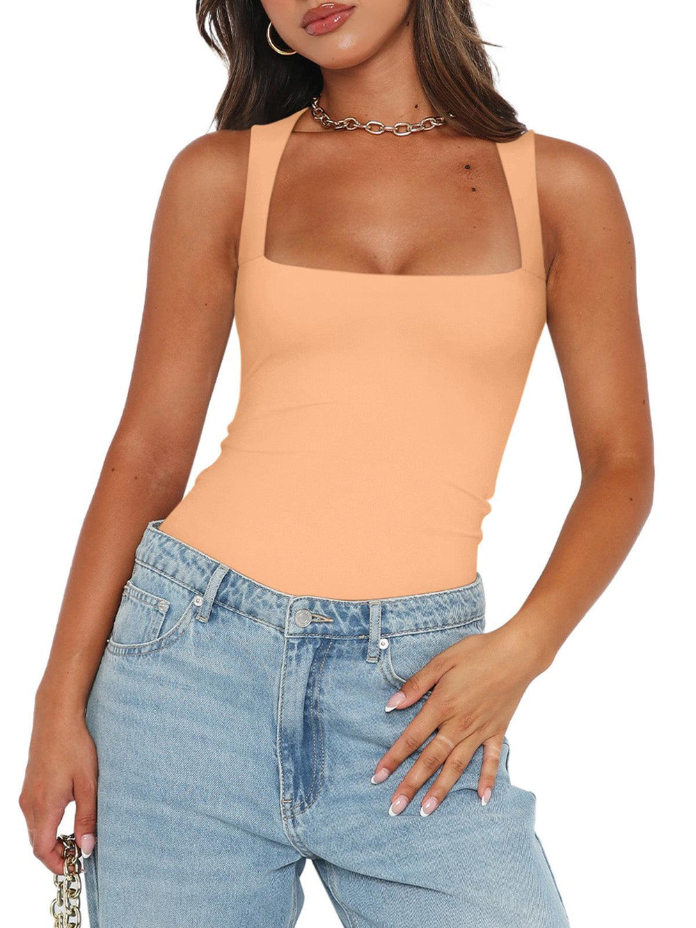 Fantasy Waves Square Neck Bodysuit - REORIA