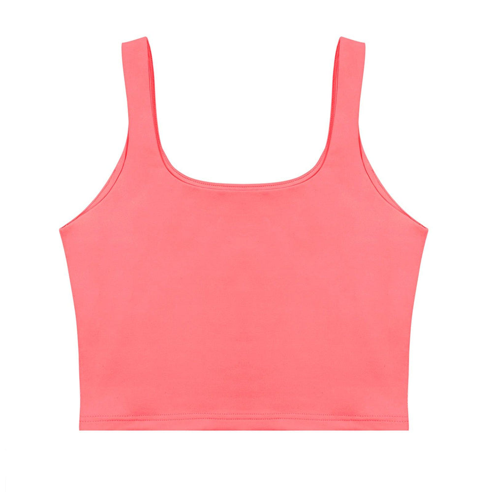 Square Neck Seamless Sleeveless Crop Tops - REORIA