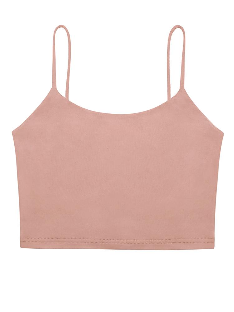 Adjustable Spaghetti Strap Seamless Camisole Crop Tops - REORIA