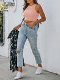 Sleeveless Halter Neck Tank Crop Tops - REORIA